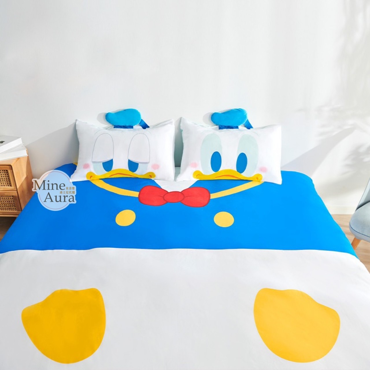 (限時特價) 唐老鴨 Donald 大頭圖案 造型 枕頭套 2入組 -上海迪士尼樂園