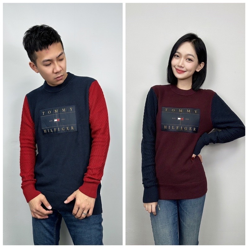 Tommy Hilfiger 手袖拼接 針織衫 毛衣 長袖上衣