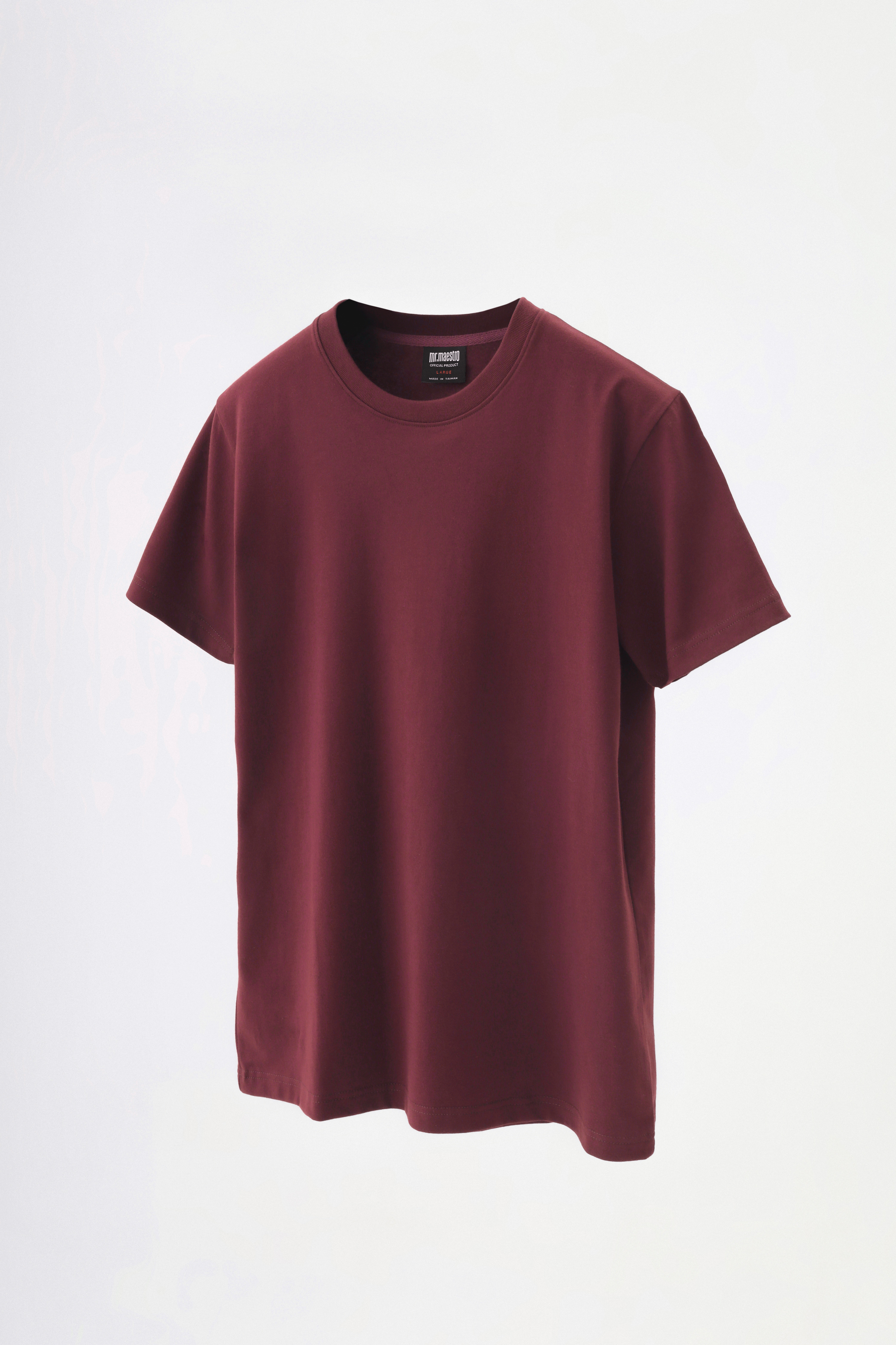 mr.maestro 高磅數- 純棉美式素Tee 勃艮第酒紅