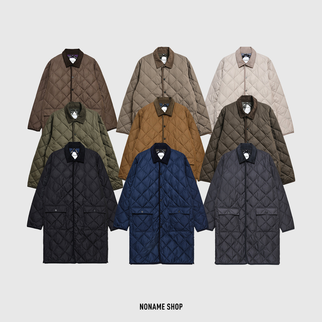 TAION UNISEX 滾邊 燈心絨 菱格 羽絨 長板 外套 九色 (男款)