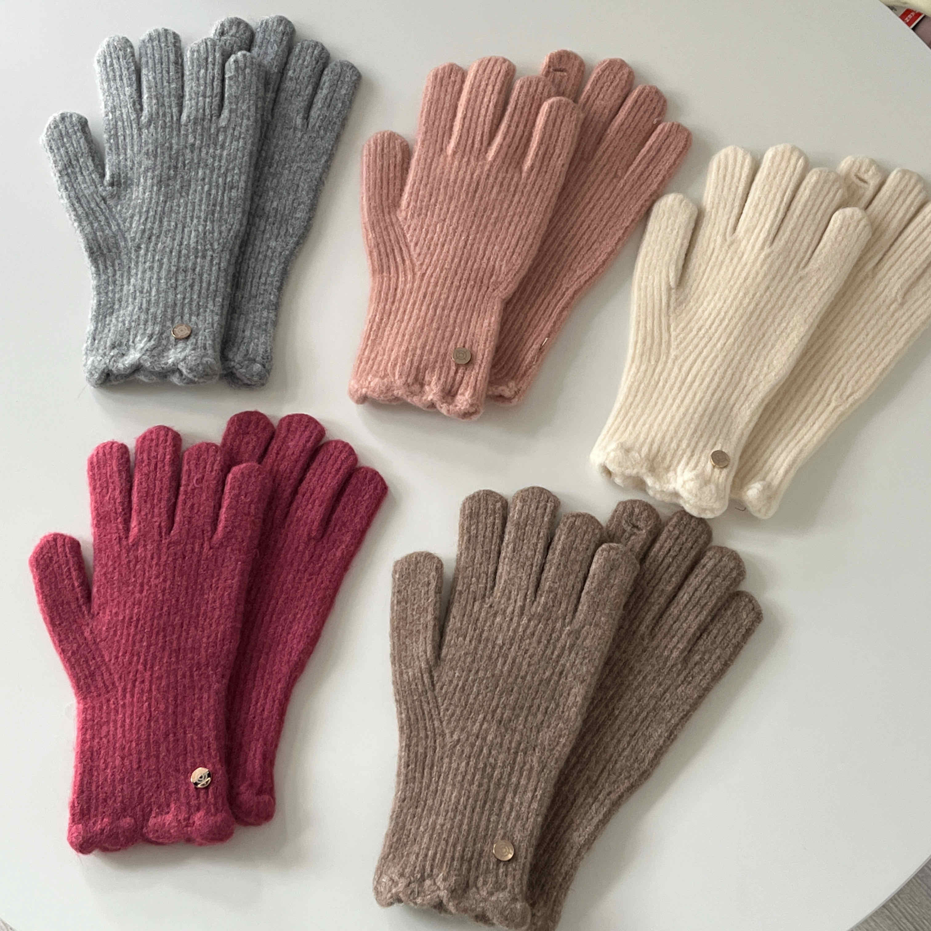 🇰🇷羊毛金扣手套｜5 color
