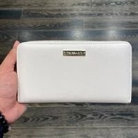 [S] TRUSSARDI 75W00350 9Y099999 METAL PLATE ZIP AROUND LG BOARDED PU,WHITE, 8050720169430 (STJ52)