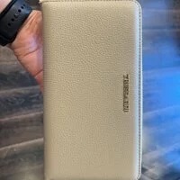 [S] TRUSSARDI 75W00352-2P000285 METAL LETTERING ZIP AROUND LG,PLATINUM, 8055720218886 (STJ53)