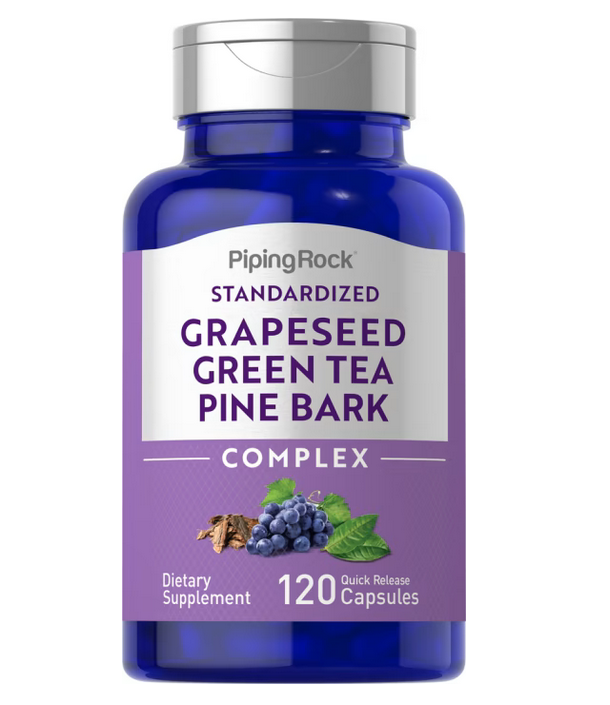 【Piping Rock】現貨 葡萄籽 葡萄子 綠茶 松樹皮 綜合複方 120顆