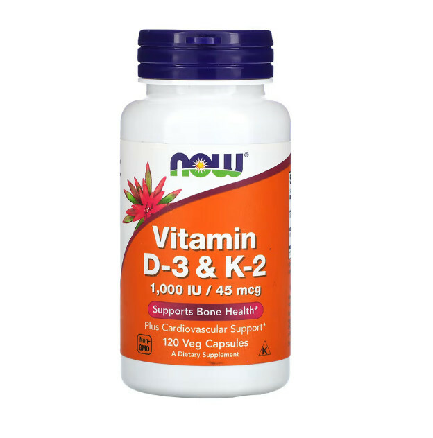 [預購] NOW 維他命D3 & K2 120粒 Vitamin D-3 & K-2