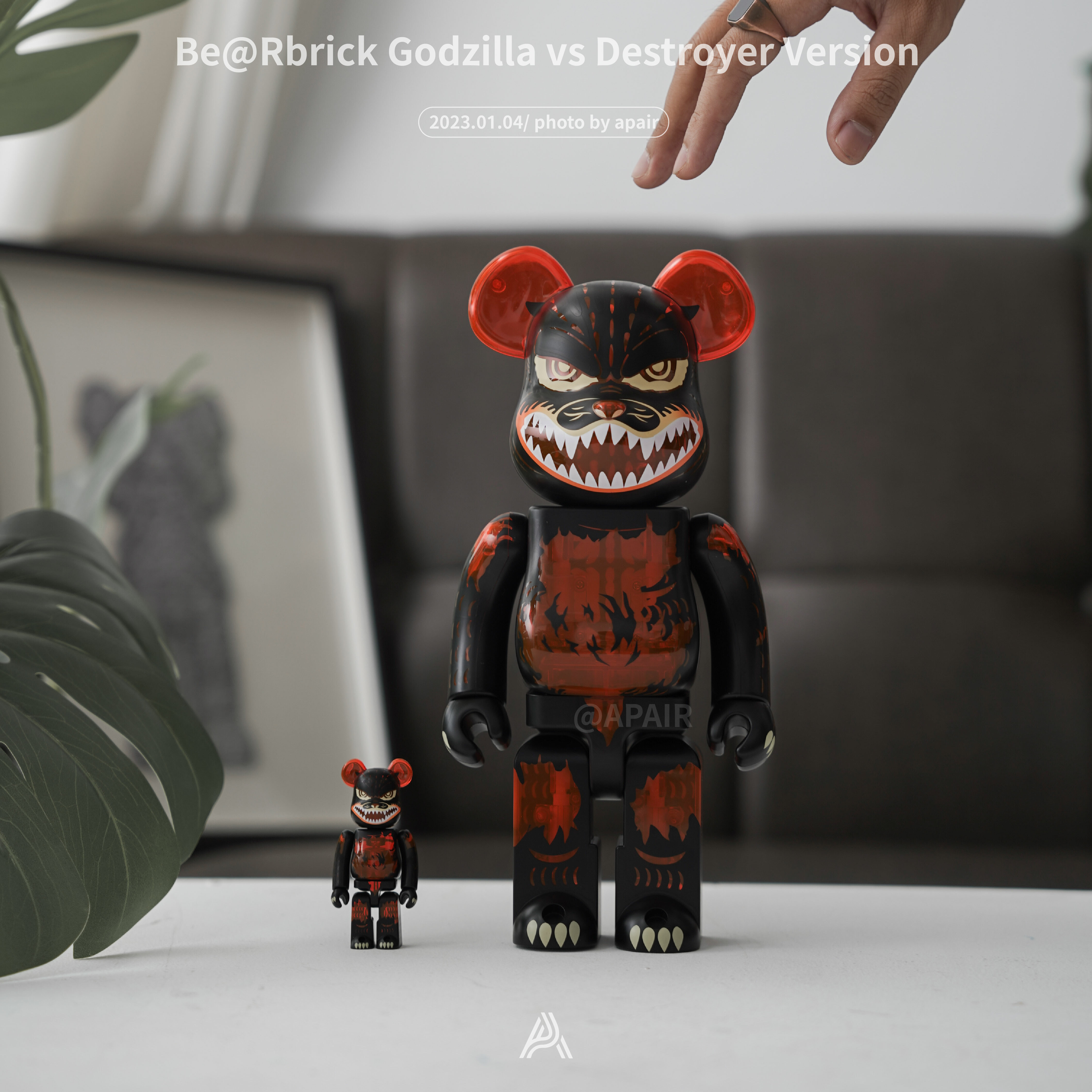 【APAIR】現貨 Be@Rbrick Godzilla vs Destroyer Version 紅蓮哥吉拉 庫柏力克熊 500% 1000%