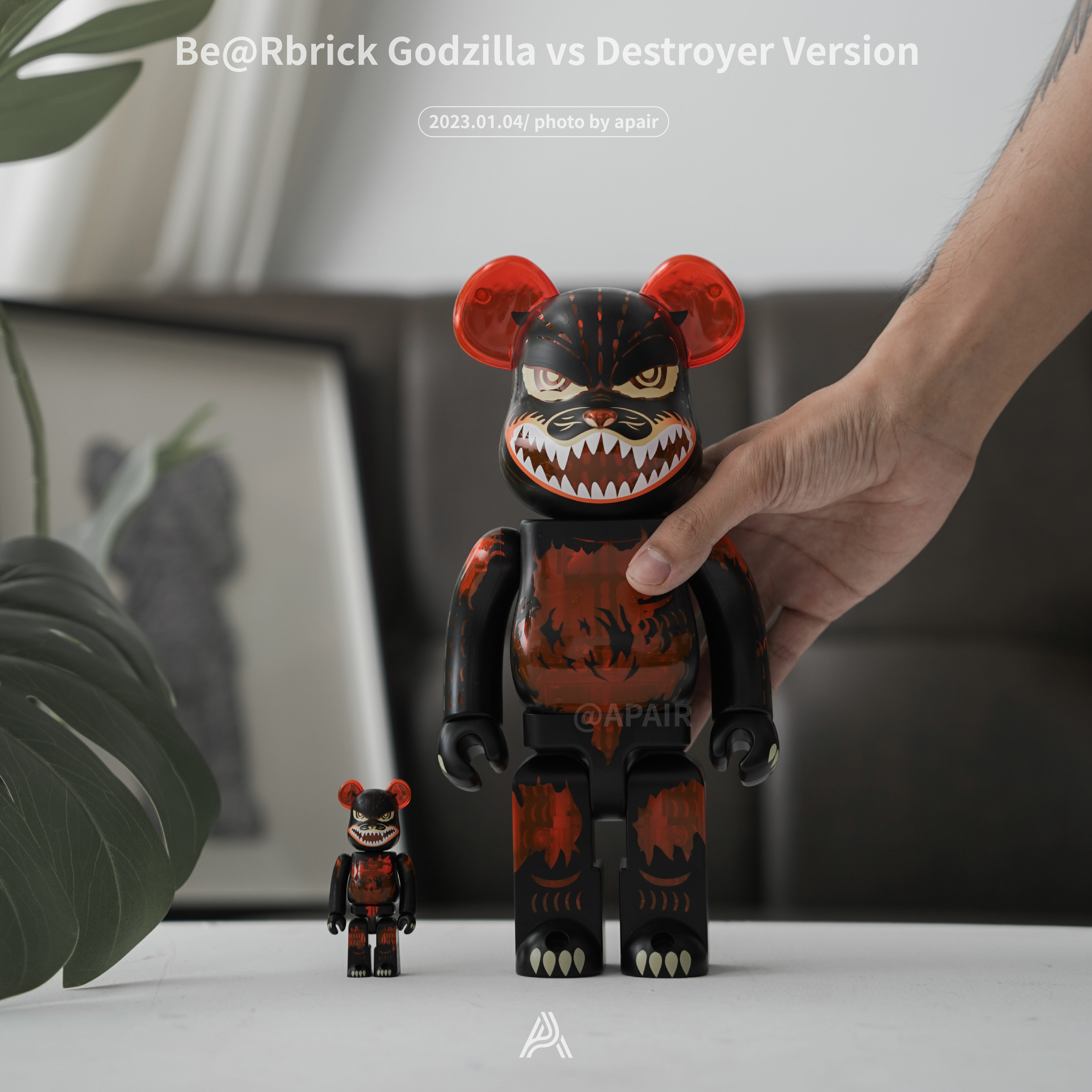 【APAIR】現貨 Be@Rbrick Godzilla vs Destroyer Version 紅蓮哥吉拉 庫柏力克熊 500% 1000%
