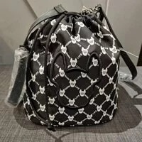[S] LIFEWORK JACQUARD REVERSIBLE BUCKET BAG,PATTERN BLACK, LW235BG07591(SLW152)