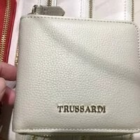[S] TRUSSARDI METAL LETTERING ZIP AROUND MD FULL GRAIN,PLATINUM, 8055720218947 (STJ69)