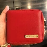 [S] TRUSSARDI METAL PLATE ZIP AROUND MD BOARDED P,HOT SAUCE, 8055720169508 (STJ70)