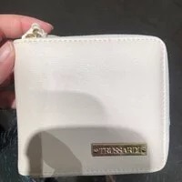 [S] TRUSSARDI METAL PLATE ZIP AROUND MD BOARDED P,WHITE ALYSSUM, 8055720169492 (STJ71)