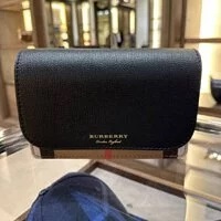 [S] BURBERRY HAMPSHIRE WALLET,BLACK, 80463161 (SB24)