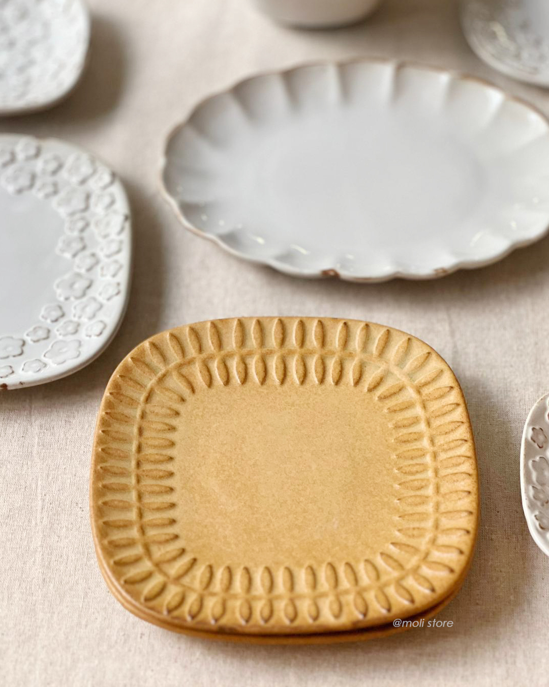 Flor Cake Plate/Saucer Foliage Caramel｜Meister Hand