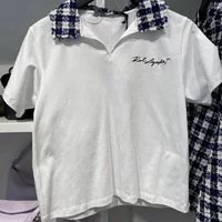 [S] KARL LAGERFELD BOUCLE POLO JERSEY,WHITE, 22WW1716-100 [FINAL SALE] (SKL435)