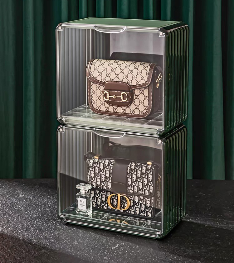 精品名牌包通用 奢侈品透明展示收納盒|（僅墨石綠為現貨商品）
