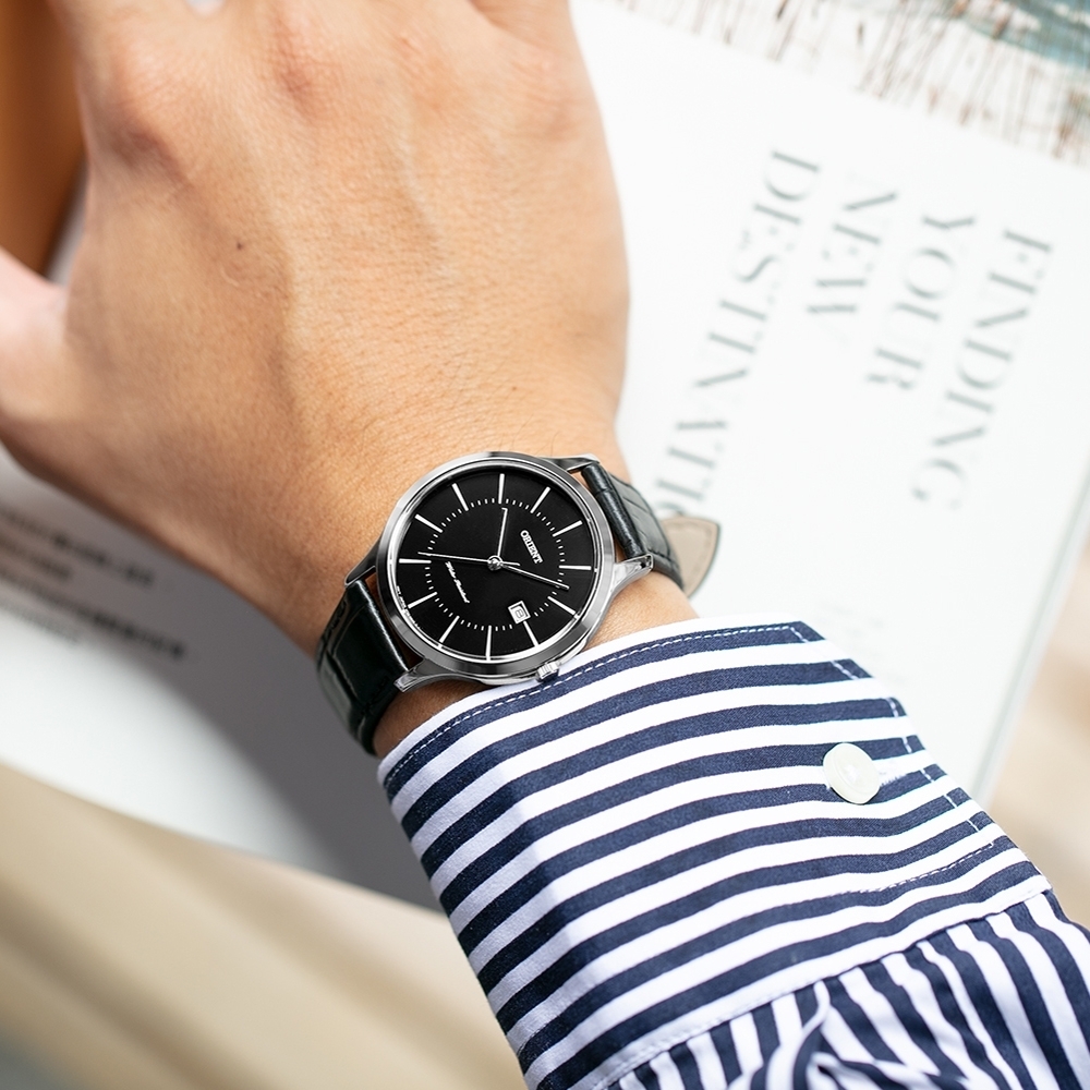 Orient 東方錶 超薄 中性 石英 皮帶錶 RF-QD0004B10B