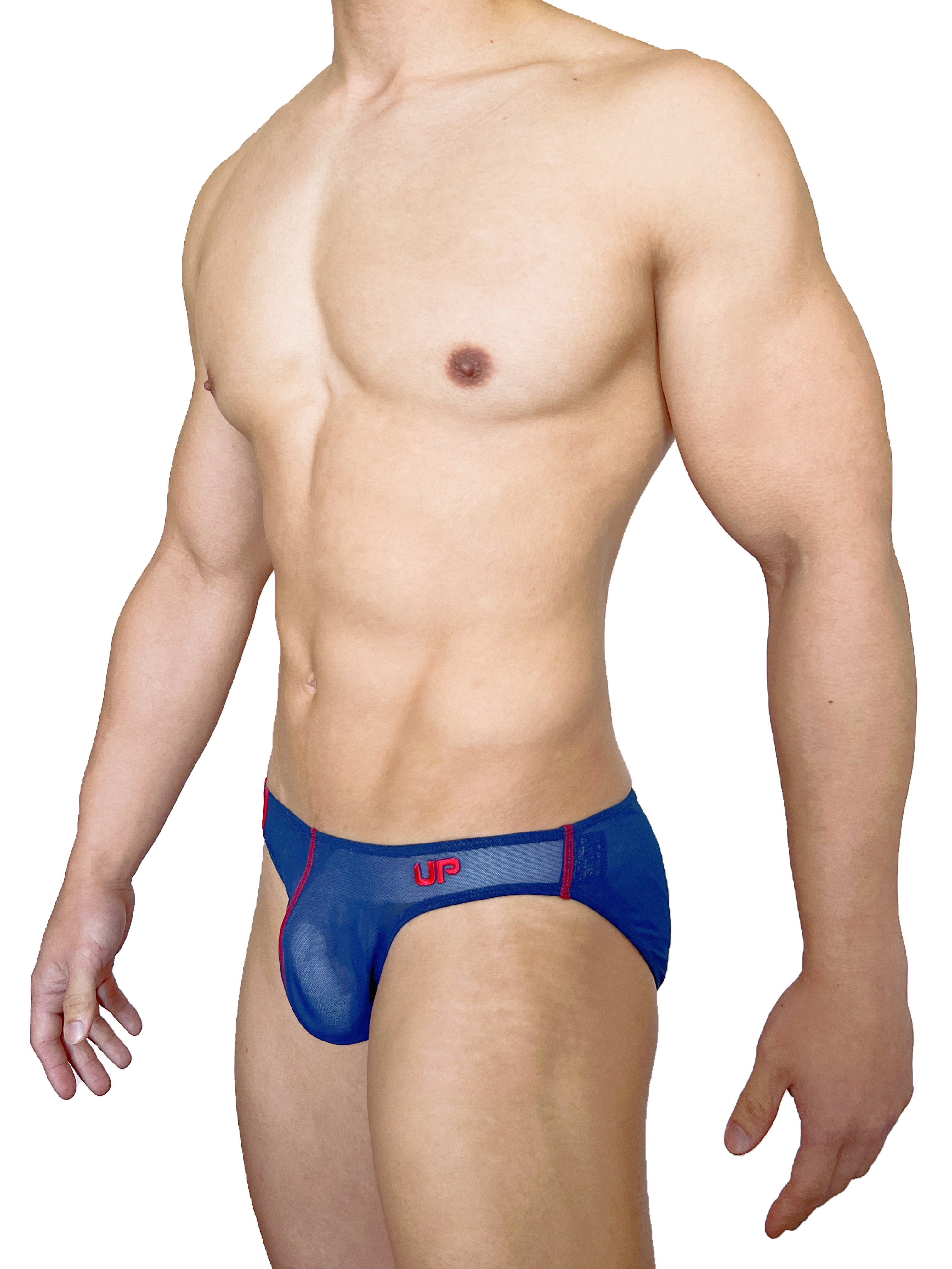 Mesh UP Sport 低腰三角內褲 極透軍藍