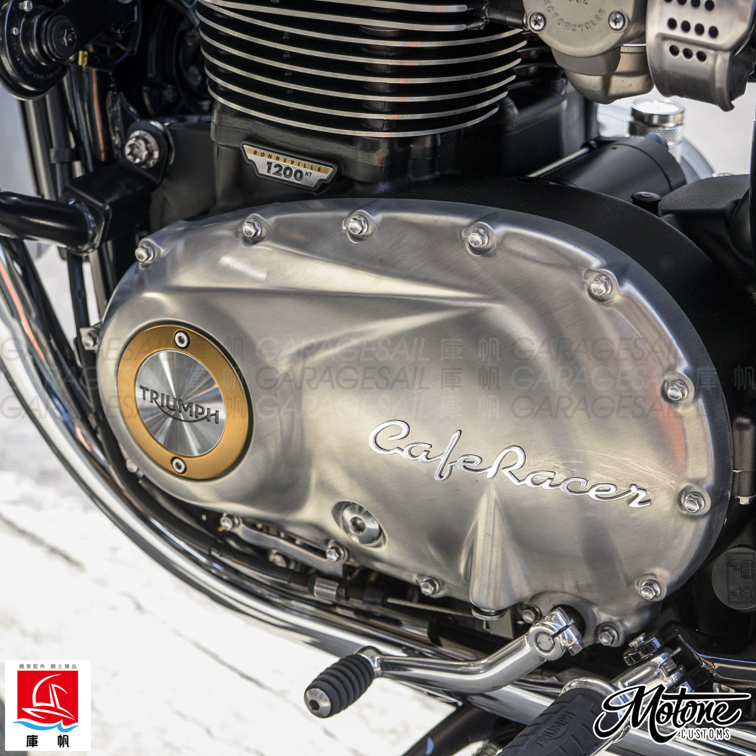 Motone 金屬貼紙 Cafe Racer 拋光銀