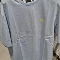 [S] EVISU COMMON BACKING BRUSH TOUCH ENGLISH PRINT LOOSE FIT T-SHIRT,BLUE, EU5UTS904-BLUE (SEV165)
