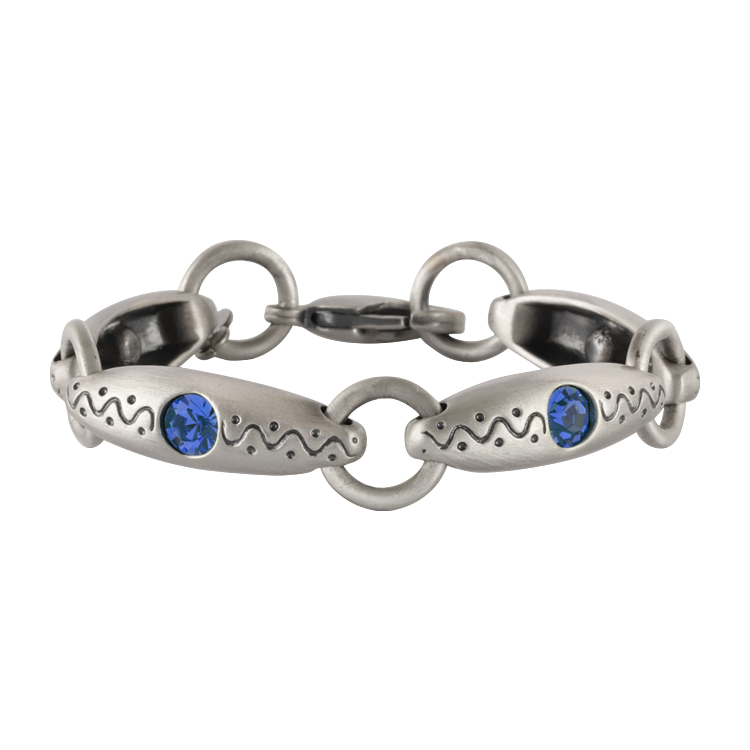 Bico手鍊，女士手鍊 橢圓與圓環相扣；獨特閃耀展現搶眼存在感（2958藍色）