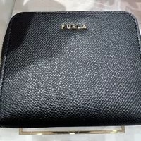 [S] FURLA PS86CL0-BX0306 CLASSIC PLAIN LEATHER FOLDING WALLET SMALL WALLET LOGO,NERO, 8050597100630 (SF122)