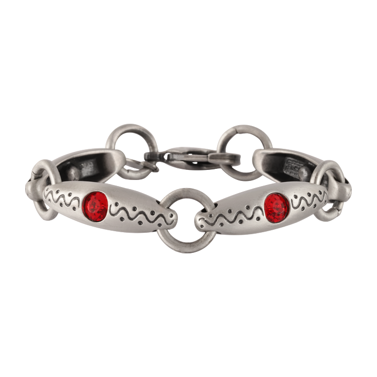 Bico手鍊，女士手鍊 橢圓與圓環相扣；獨特閃耀展現搶眼存在感（2958紅色）