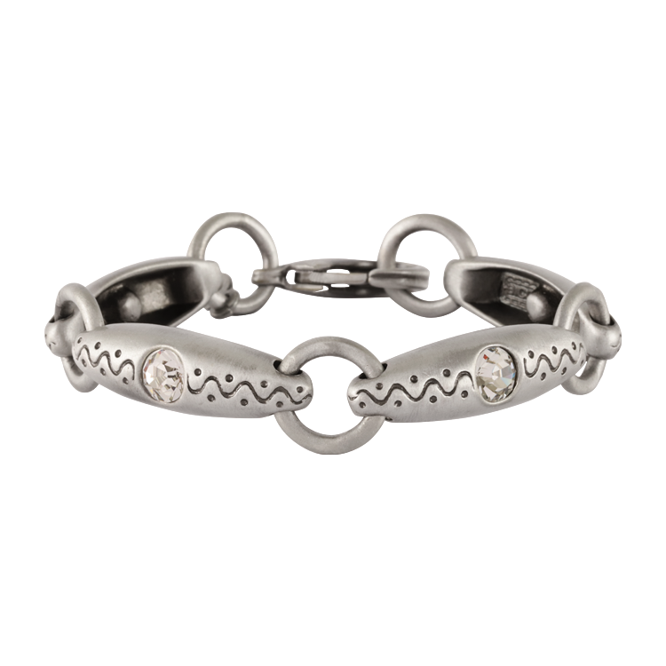 Bico手鍊，女士手鍊 橢圓與圓環相扣；獨特閃耀展現搶眼存在感（2958白色）