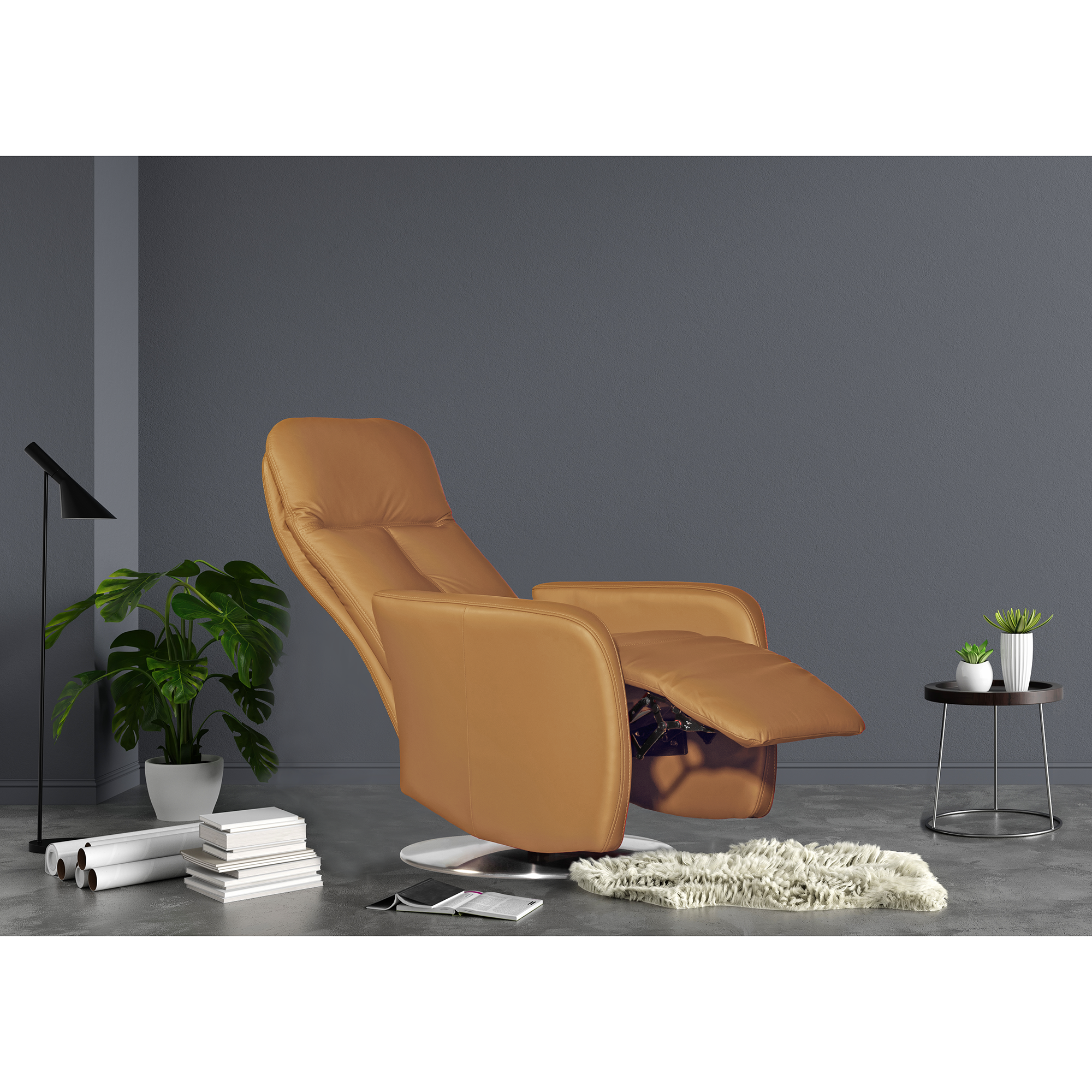 Seva 電動沙發 - 肉桂色 - 電池款〔SF9487B-MOBT〕【電動沙發/牛皮沙發/真皮沙發/電動皮沙發】