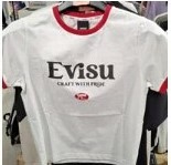 [S] EVISU RETRO RINGER SLIM FIT T-SHIRT,RED, EU2FTS954-RED (SEV167)