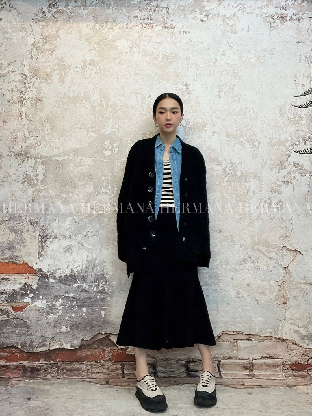 不規則邊開胸毛冷外套