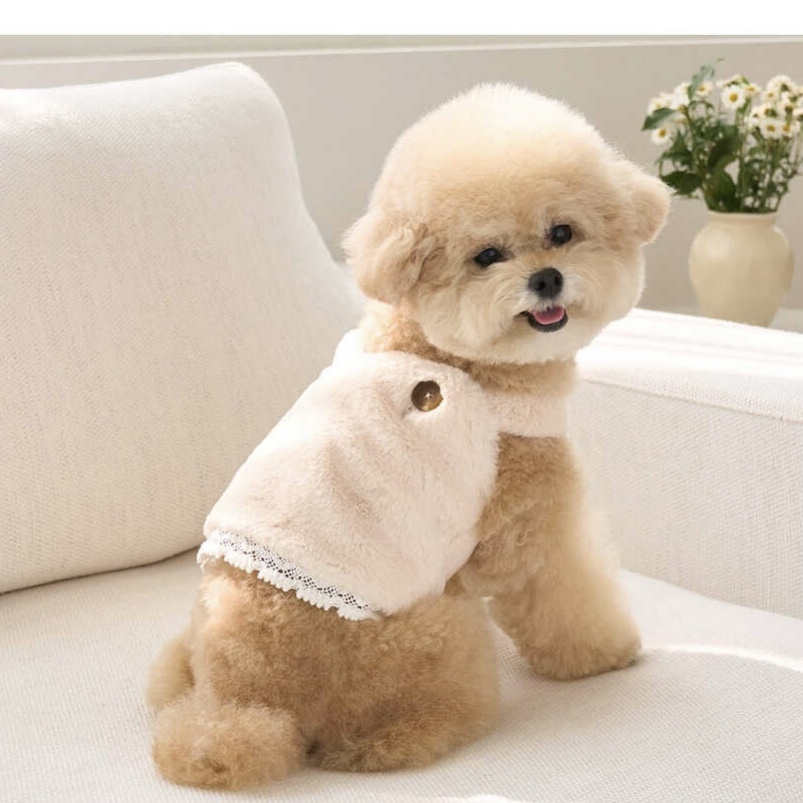 毛茸茸背心 Bebe Fur Crop奶油白- It’s sunny outside