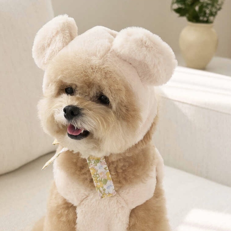 毛茸茸-造型保暖帽-奶油白-It’s sunny outside