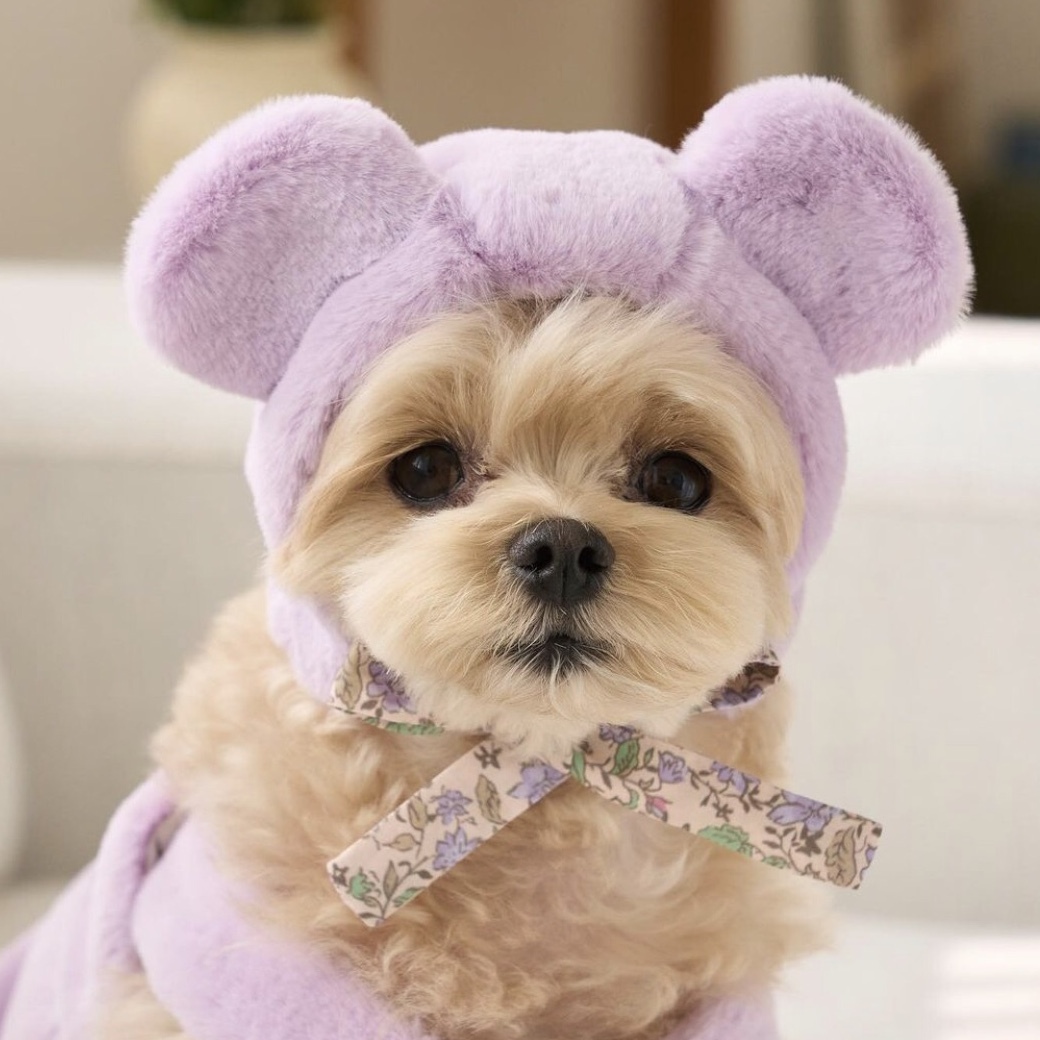 毛茸茸-造型保暖帽-薰衣草-It’s sunny outside