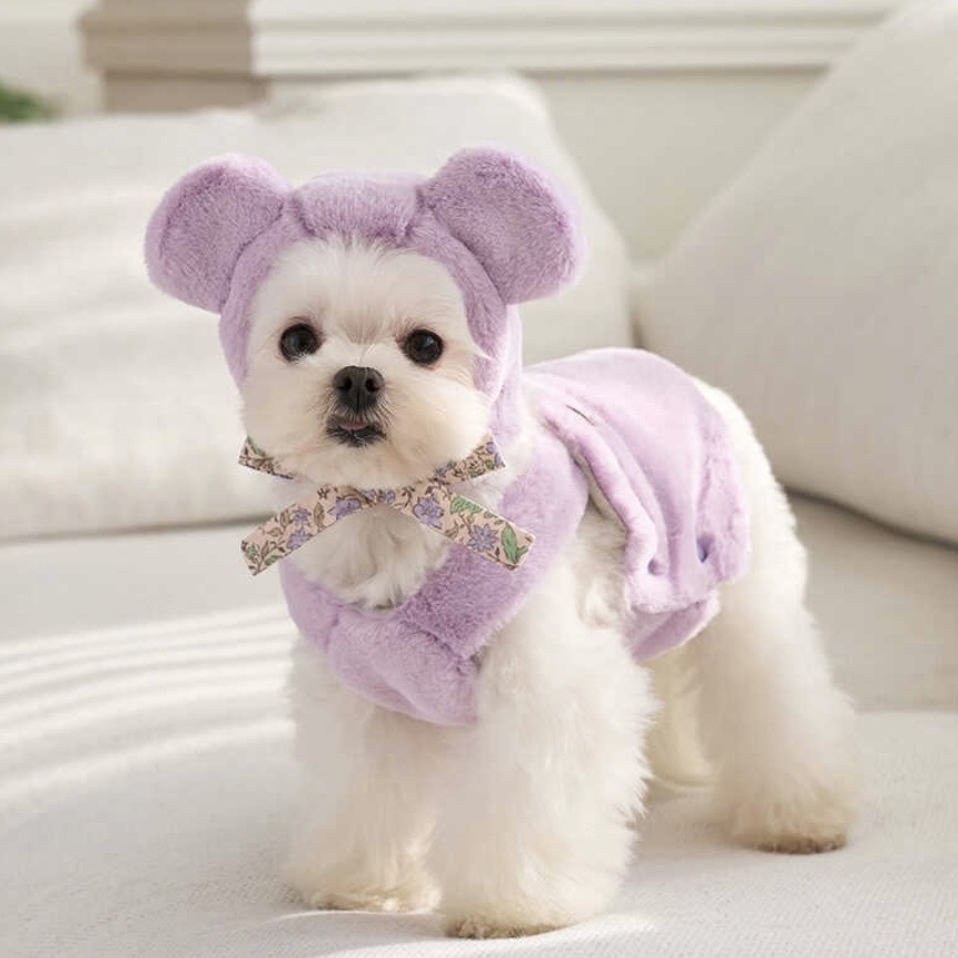 毛茸茸-造型保暖帽-薰衣草-It’s sunny outside