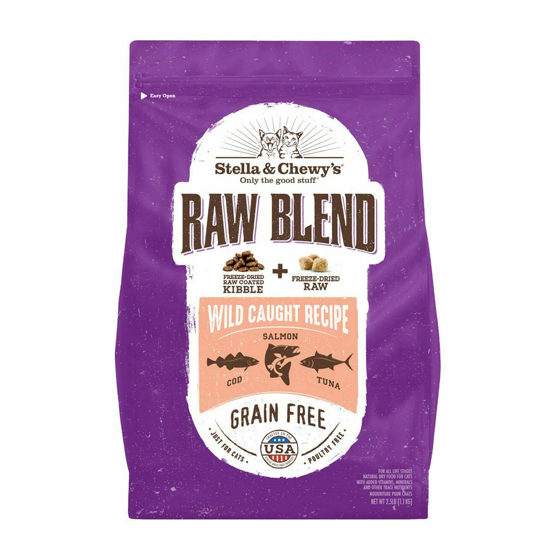 Stella & Chewy's 【Raw Blend Kibble】凍乾生肉外層貓咪乾糧 [野生捕撈配方] 2.5LB/5LB