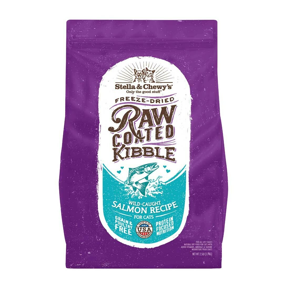 Stella & Chewy's 【Raw Coated Kibble 】凍乾生肉外層貓咪乾糧 [野生捕撈三文魚配方] 2.5LB/5LB/10LB