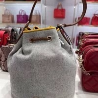 [S] FURLA WB00484-BX0707 CLIO DRAWSTRING LEATHER BUCKET BAG,NATURALE+COGNAC, 8050597093741 (SF147)