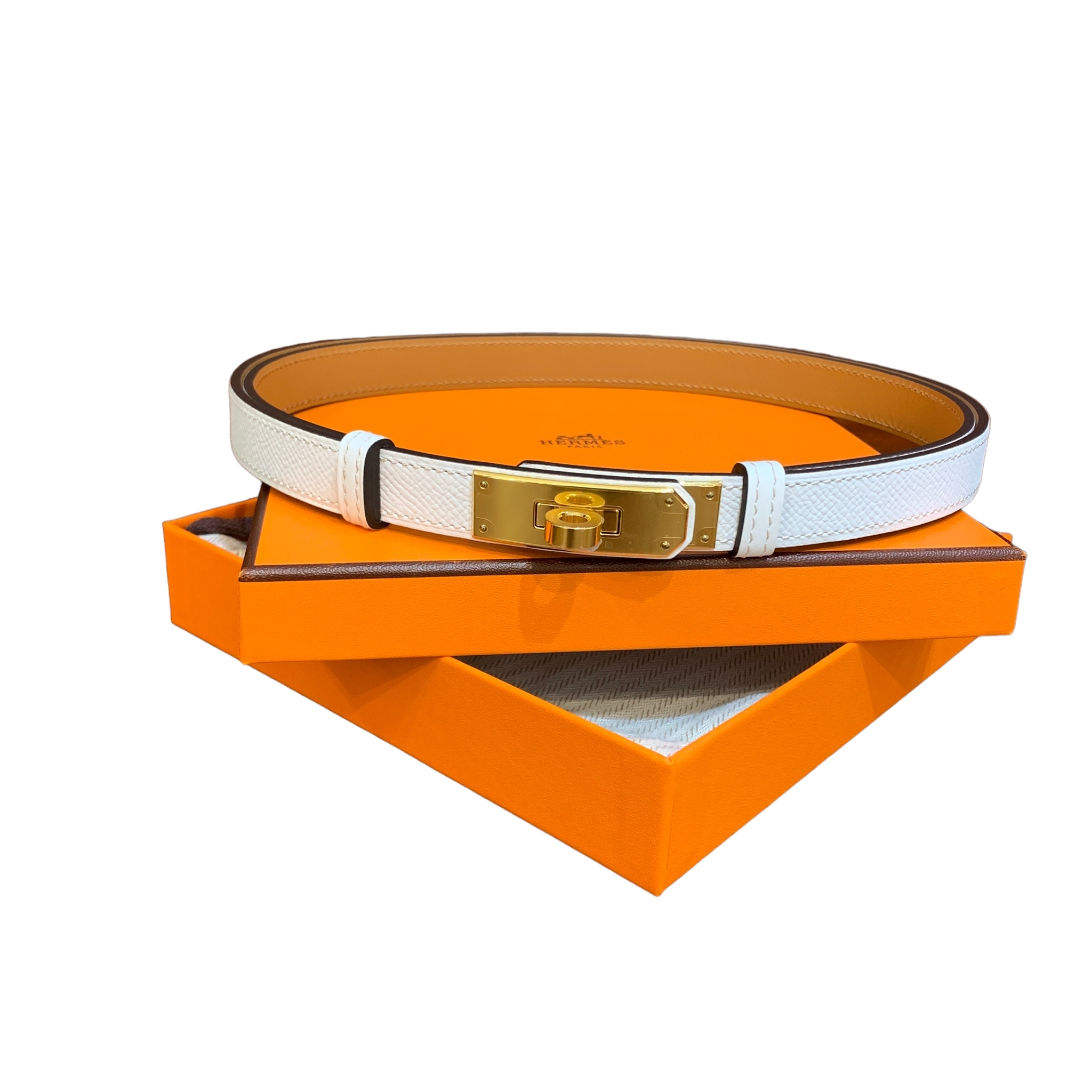 全新HERMES皮帶白金 KELLY BELT W 18mm Epsom皮 H069853CC01 #BRAND NEW #香榭站正品