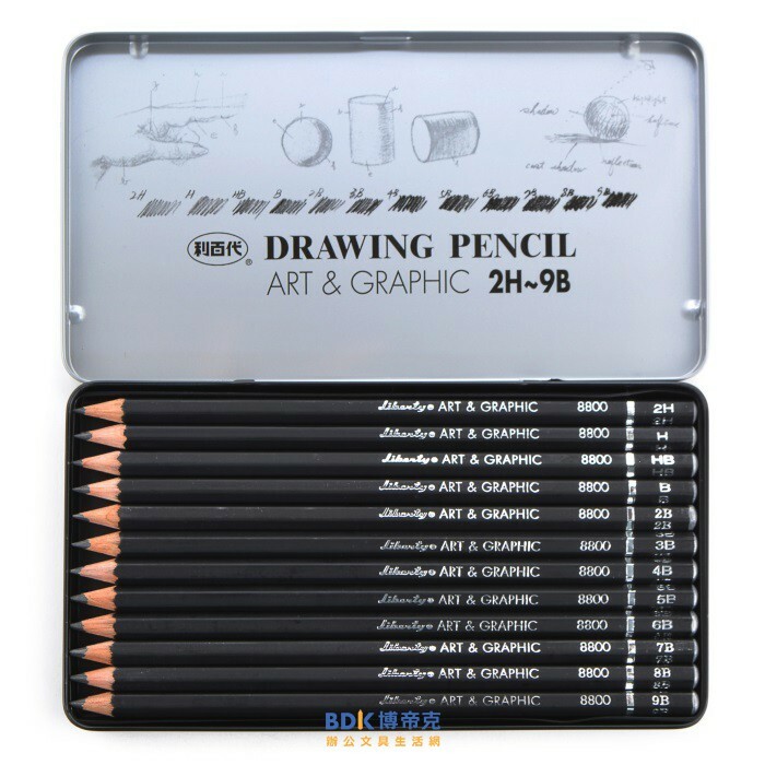 利百代 LIBERTY 專家用繪圖鉛筆 素描鉛筆(12支入) CB-8800