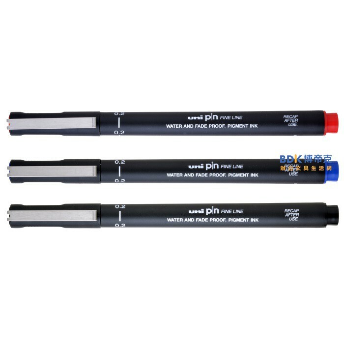 uni 三菱鉛筆 代用針筆 0.2mm pin02-200 紅藍黑