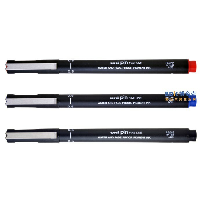 uni 三菱鉛筆 代用針筆 0.5mm pin05-200 紅藍黑