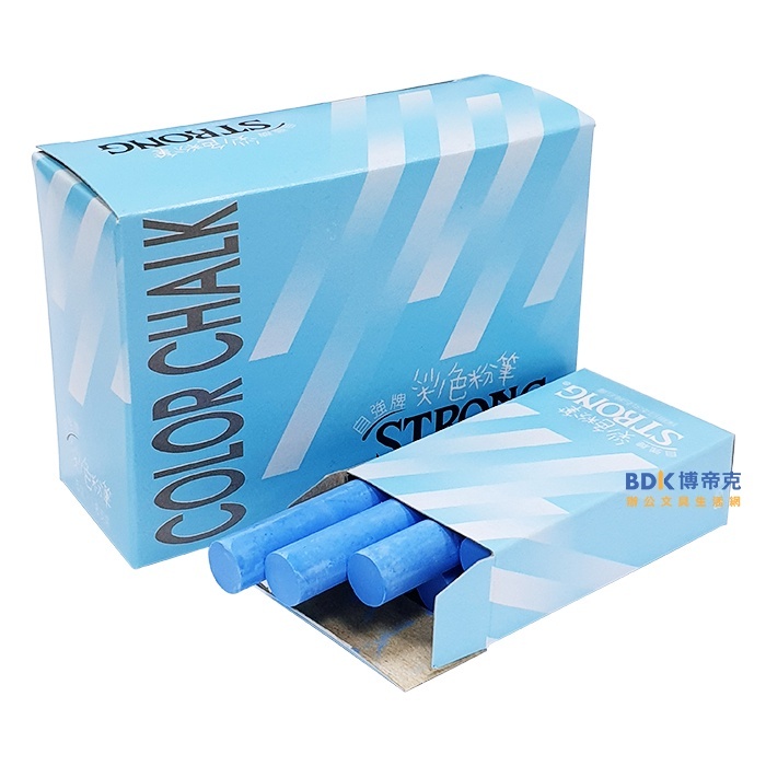 自強牌 STRONG 自強彩色粉筆 藍 40入(5小盒)