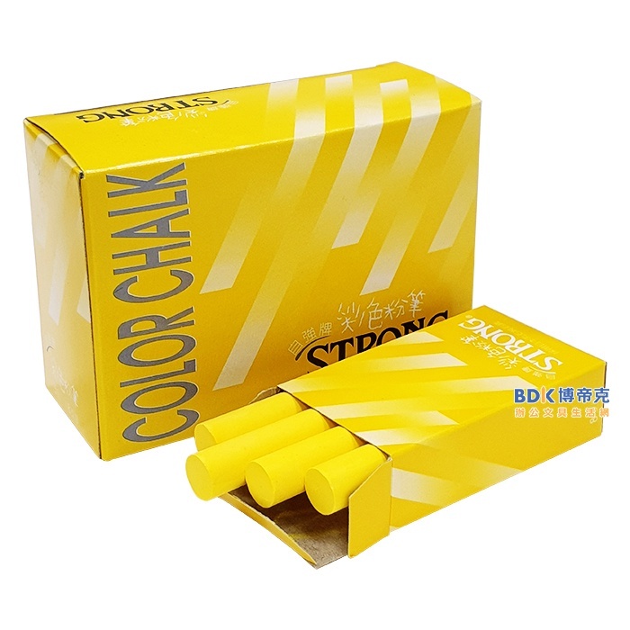 自強牌 STRONG 自強彩色粉筆 黃 40入(5小盒)