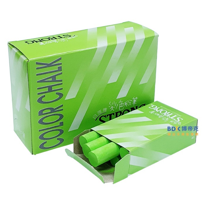 自強牌 STRONG 自強彩色粉筆 綠 40入(5小盒)