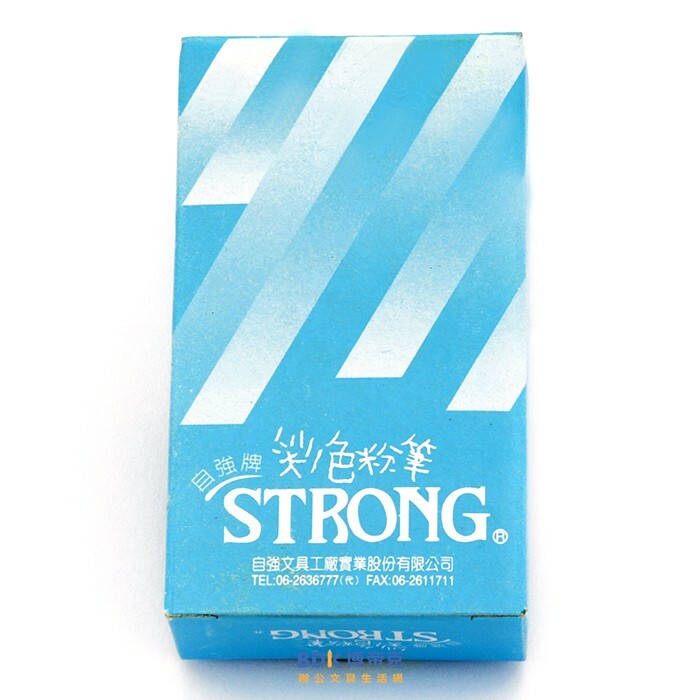 自強牌 STRONG 自強彩色粉筆 藍 40入(5小盒)