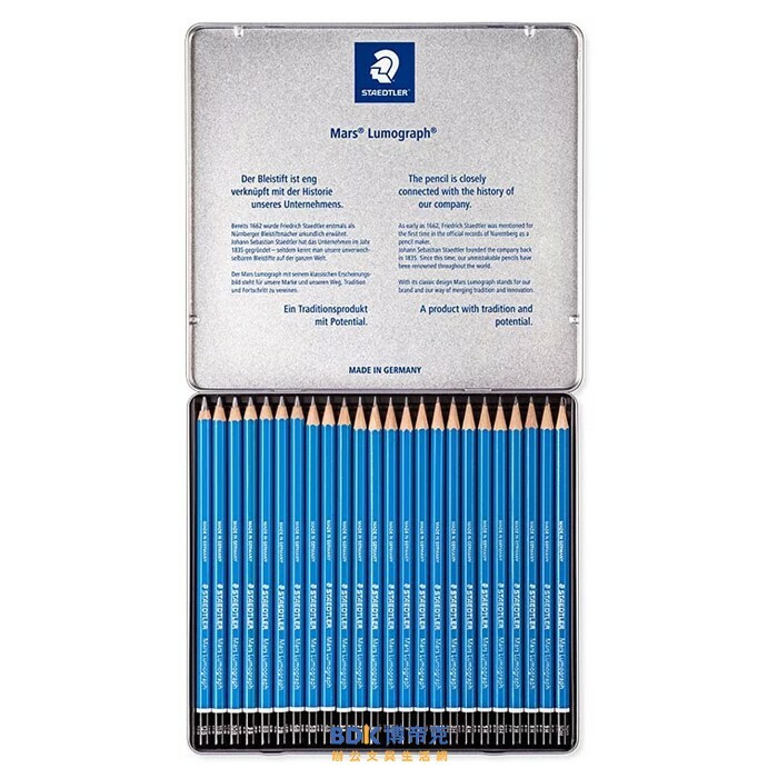 STAEDTLER 施德樓 100-G24 頂級藍桿繪圖鉛筆 24支組 鐵盒