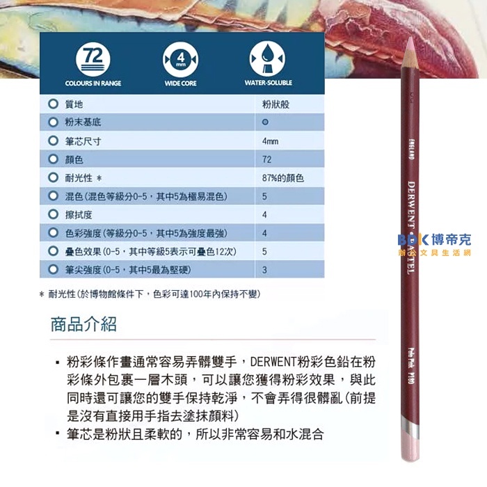 【預購】DERWENT 德爾文 PASTEL PENCILS 軟性色鉛(鐵盒) 圓桿 32991 系列