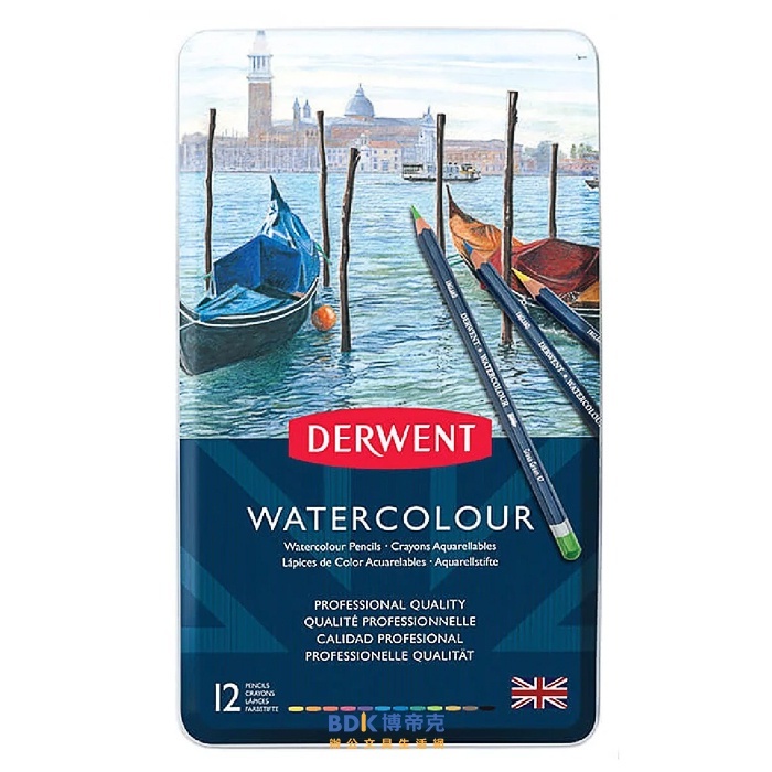 【預購】DERWENT 德爾文 WATERCOLOUR 水性色鉛(鐵盒) 六角 32881 系列