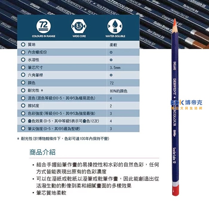 【預購】DERWENT 德爾文 WATERCOLOUR 水性色鉛(鐵盒) 六角 32881 系列