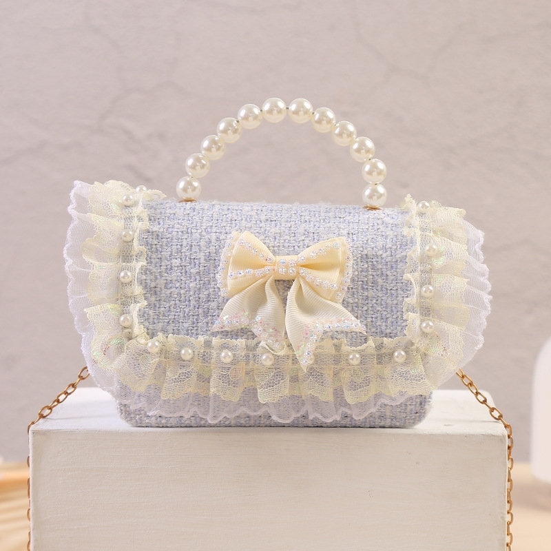 A128BL_FW22粉藍色蝴蝶結lace花邊小包(pre-order)